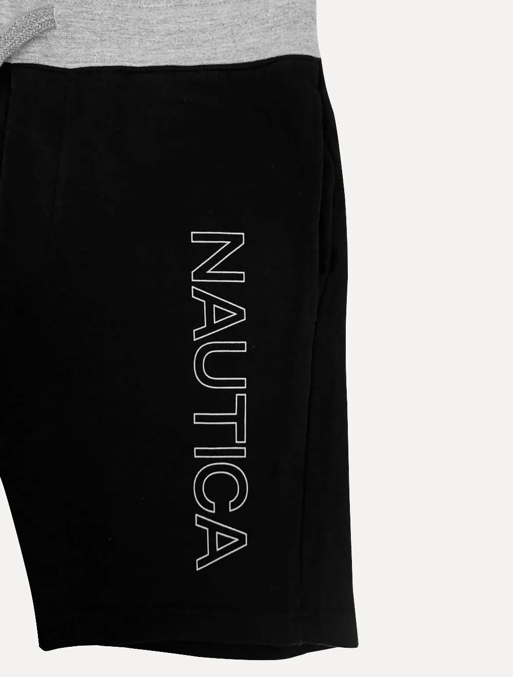 Bermuda Nautica Masculina Moletom Core Vertical Logo Preta
