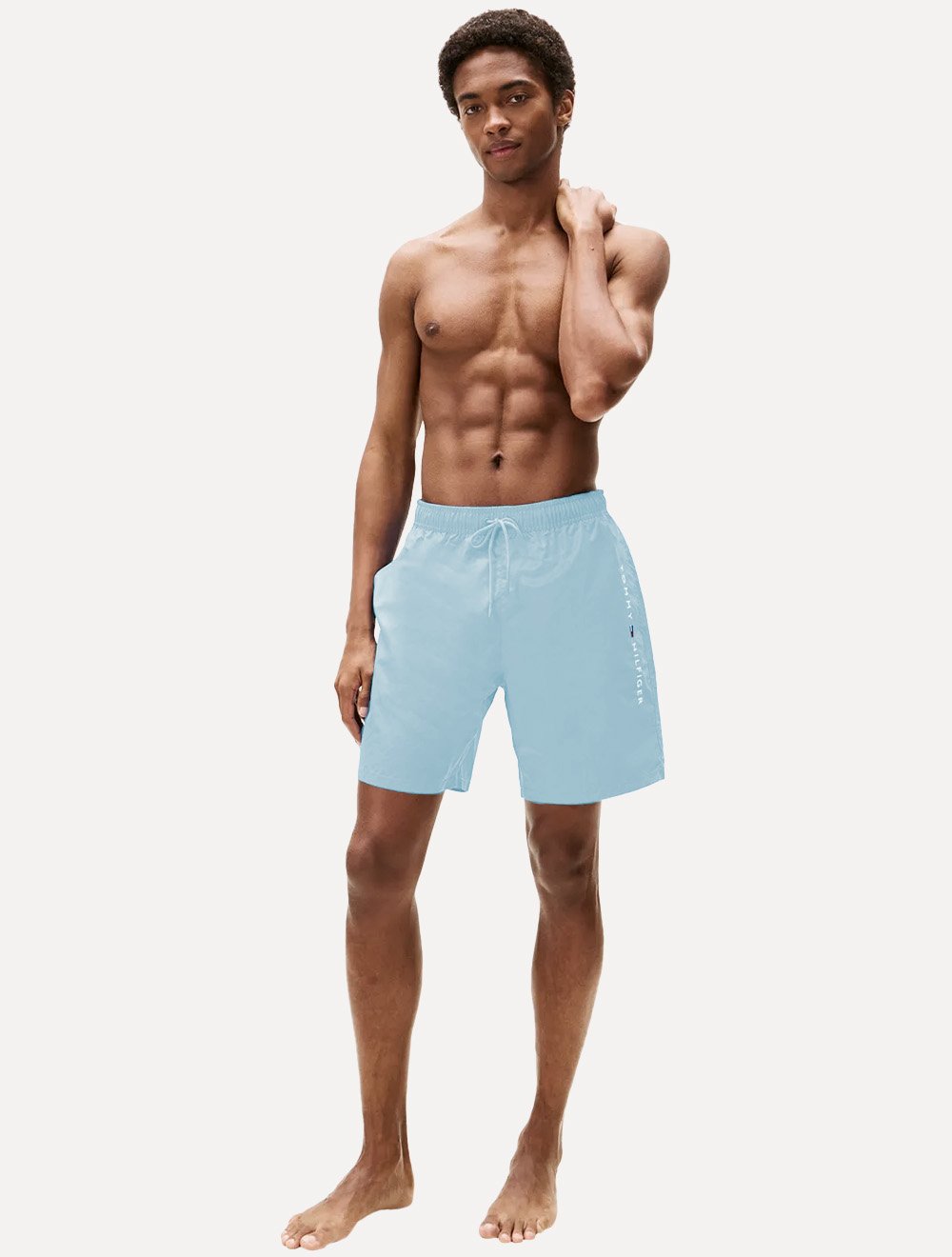 Short Tommy Hilfiger Masculino Medium Drawstring Zip Pocket Azul Claro