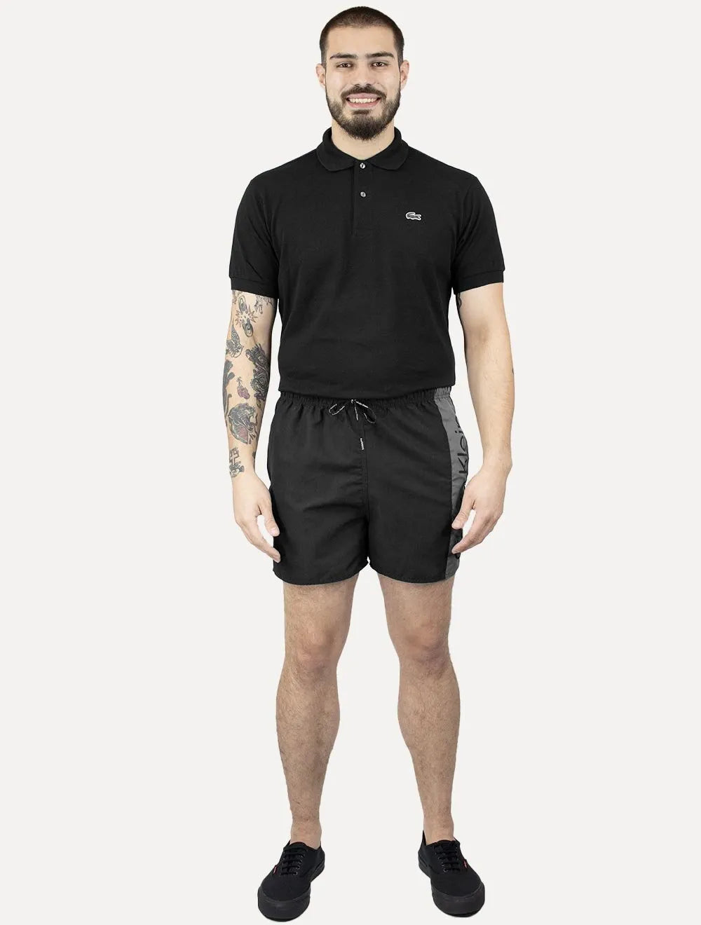 Short Calvin Klein Swimwear D'Água Grey Vertical Preto