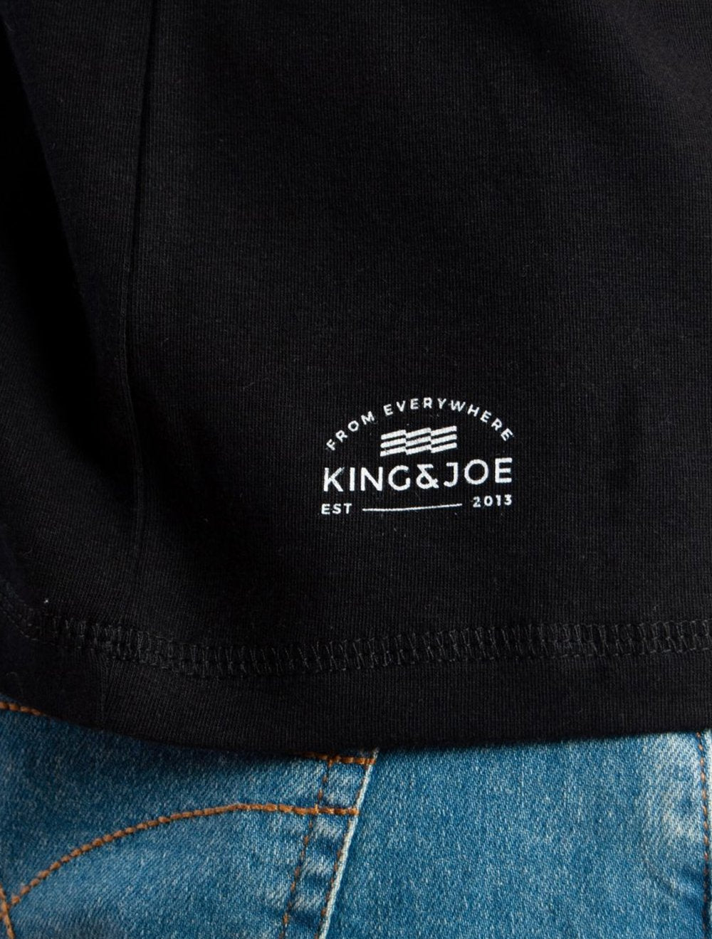 Camiseta King & Joe Masculina Slim Flex Lisa Preta