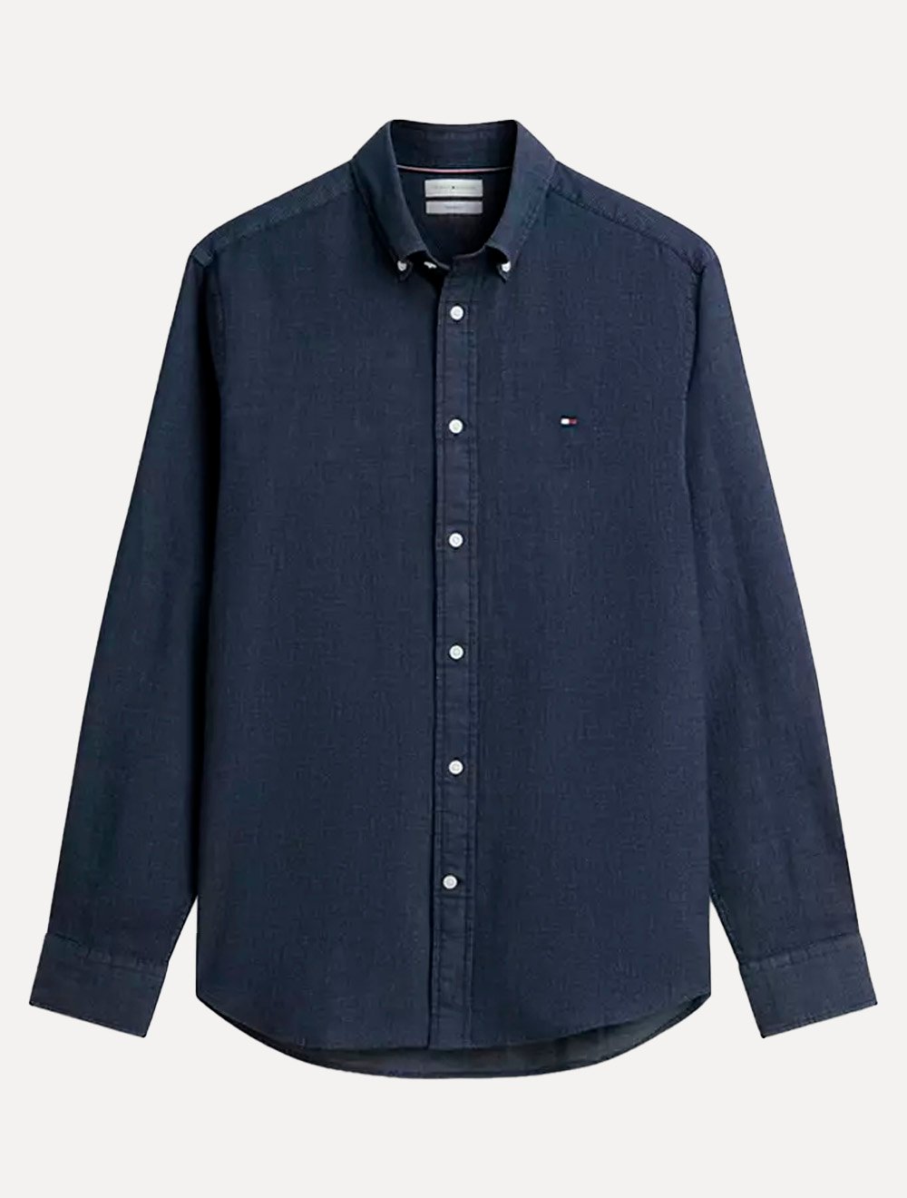 Camisa Tommy Hilfiger Masculina Regular Flex Pop Dobby Azul Escuro