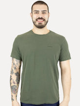 Camiseta Calvin Klein Jeans Masculina Skied Back Frame Verde Militar