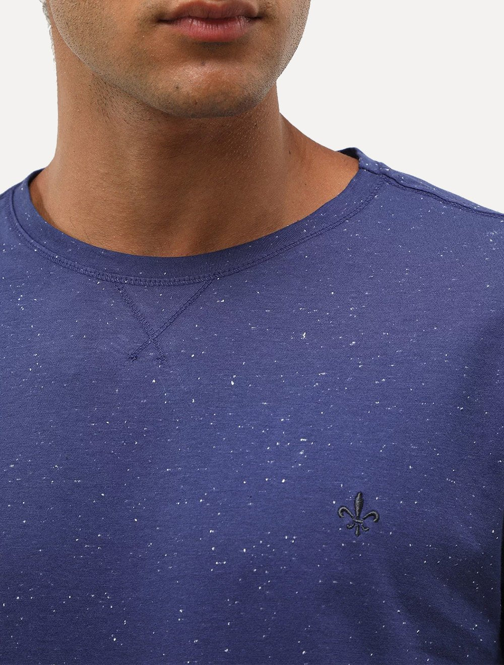 Camiseta Dudalina Masculina Regular Botonê Detail Azul Marinho