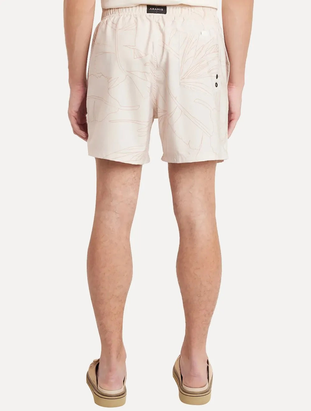 Short Aramis Masculino D'Água Estampado Traços Cáqui Claro