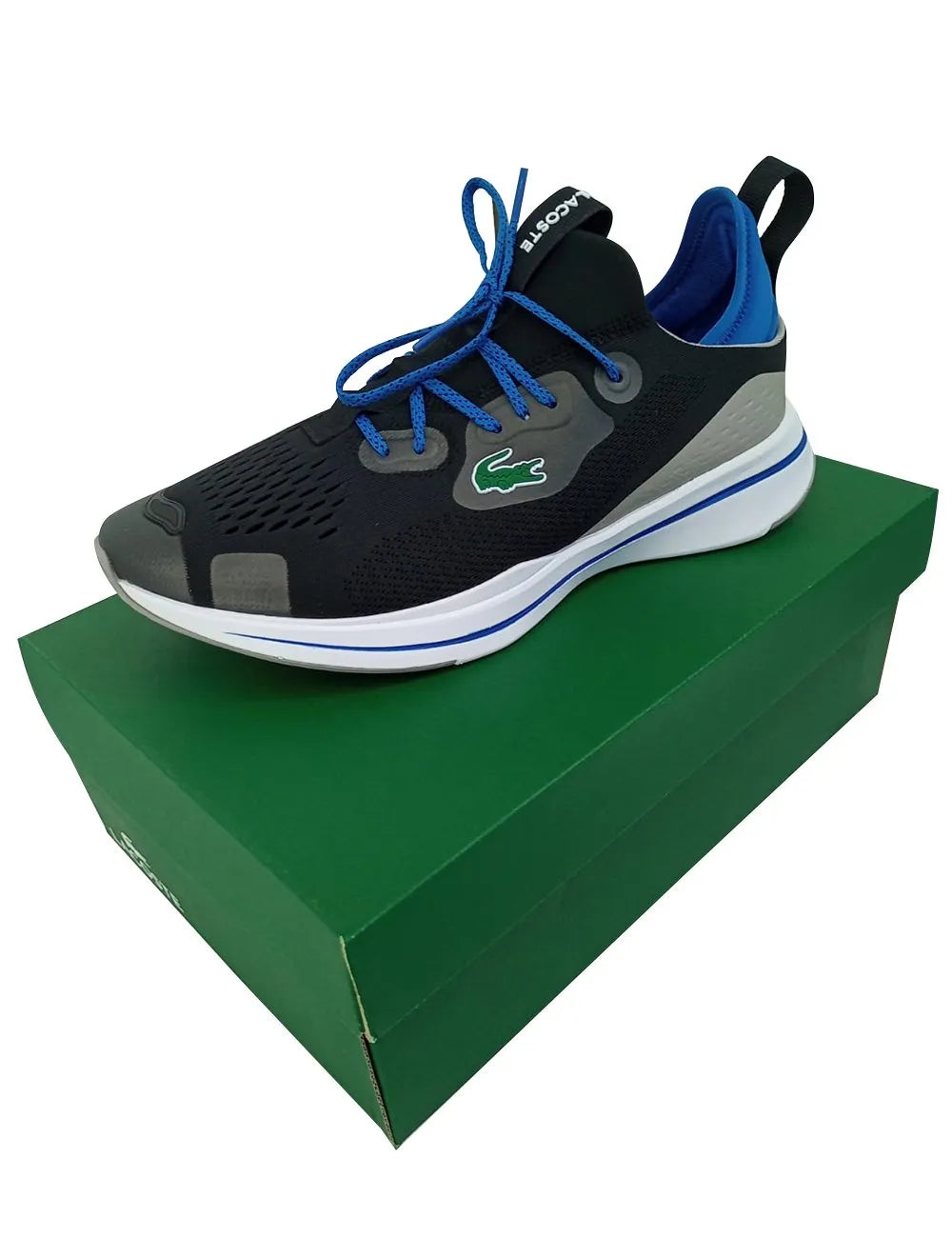 Tênis Lacoste Masculino Run Spin Comfort Blk/Blu Preto