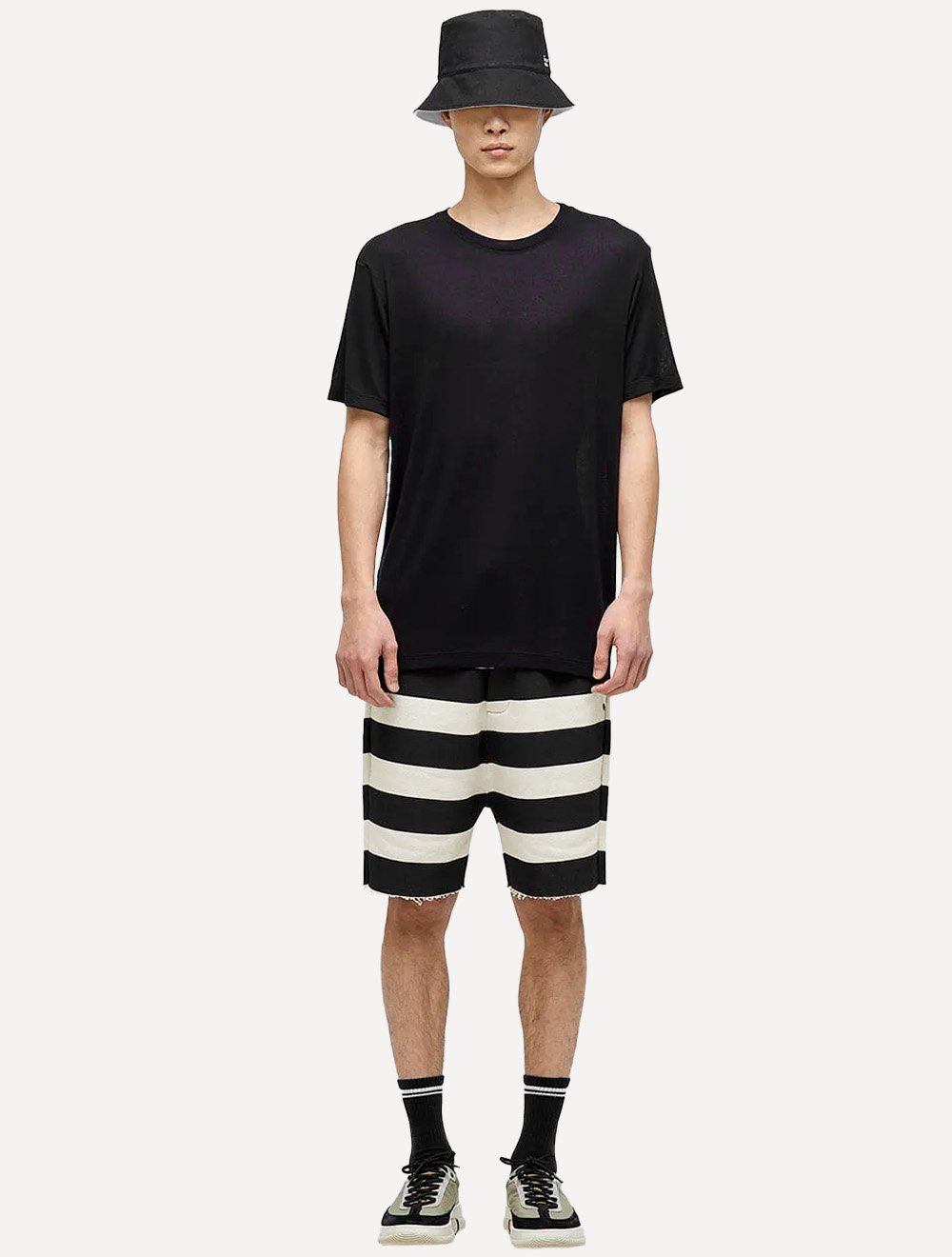 Bermuda Osklen Masculina Moletom Casual Listrada E-Fabric Off White