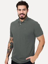 Polo Aramis Masculina Regular Basic Piquet Surton Mono Logo Verde Médio