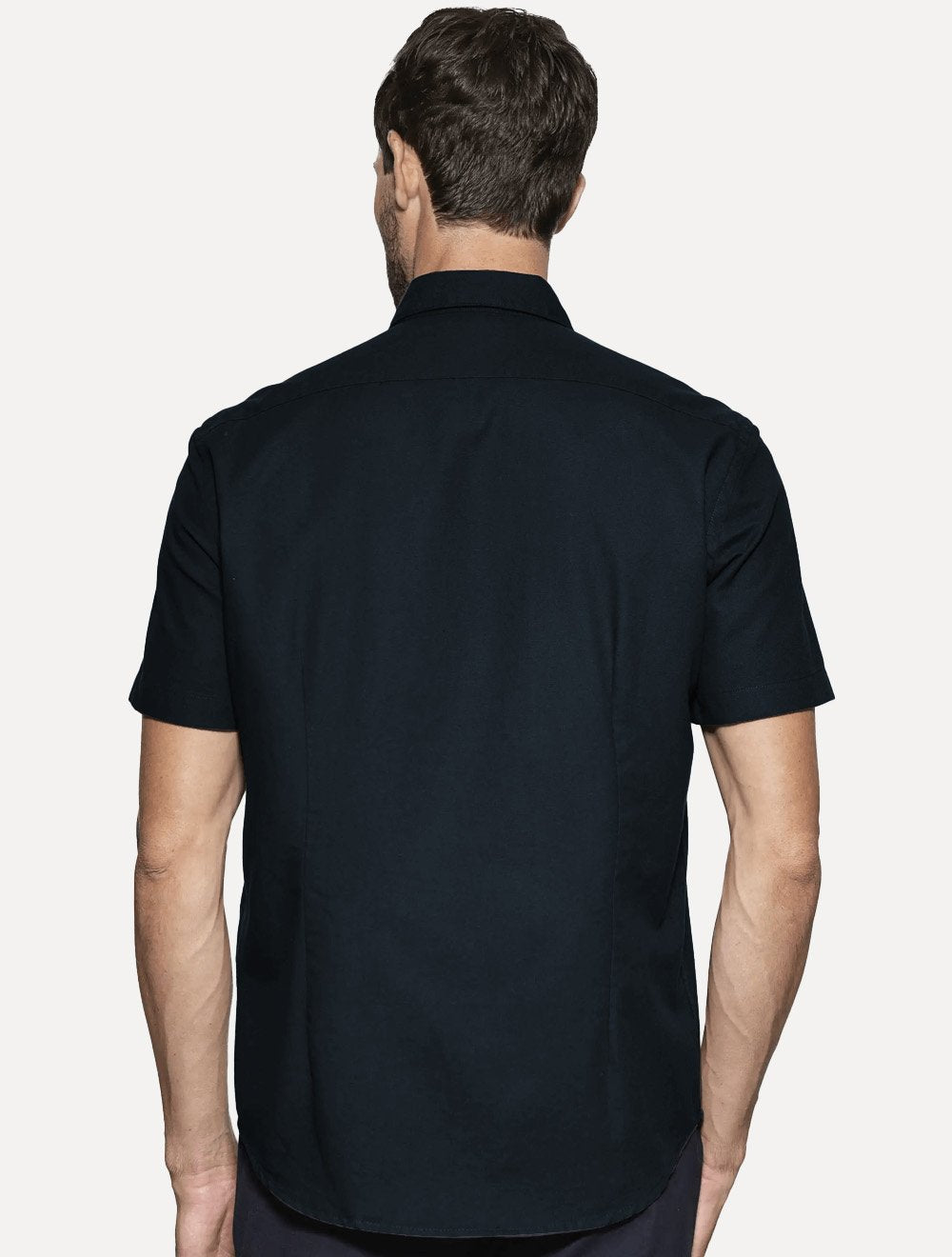 Camisa Aramis Masculina Manga Curta Slim Oxford Planalto Azul Escuro