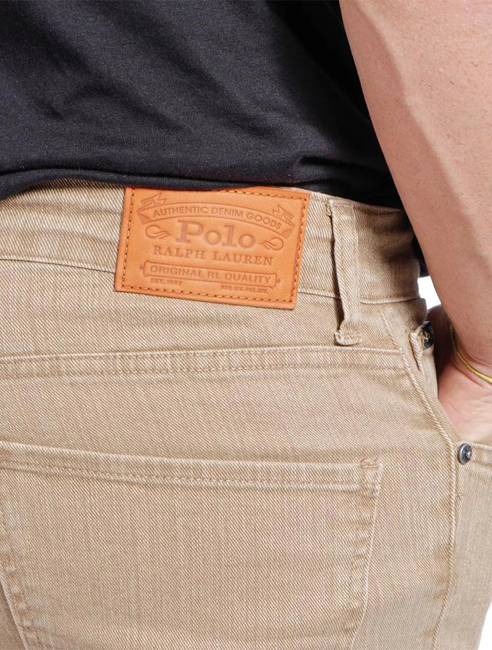 Calça Ralph Lauren Jeans Masculina Slim Stretch Stoned Marrom