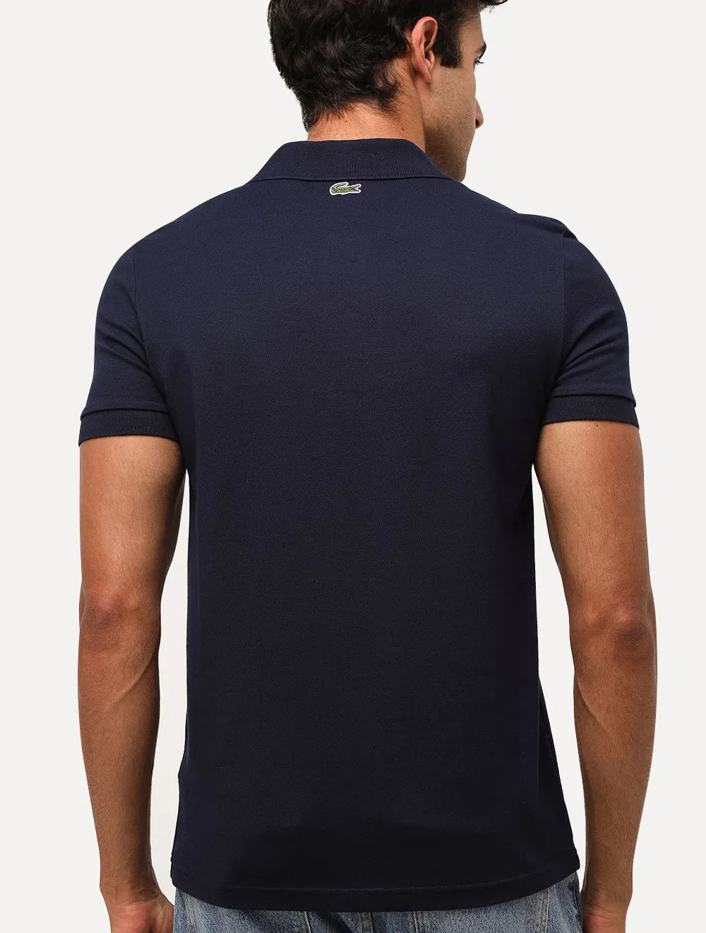 Polo Lacoste Masculina Piquet Vintage Logo Azul Marinho
