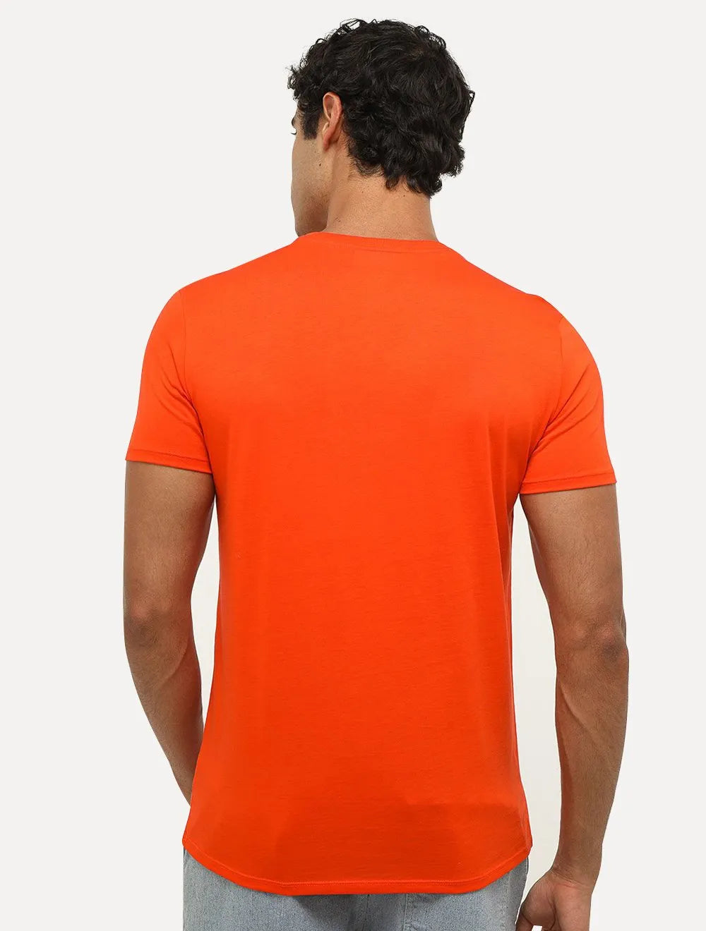 Camiseta Lacoste Masculina Jersey Pima Cotton Cinabre Laranja