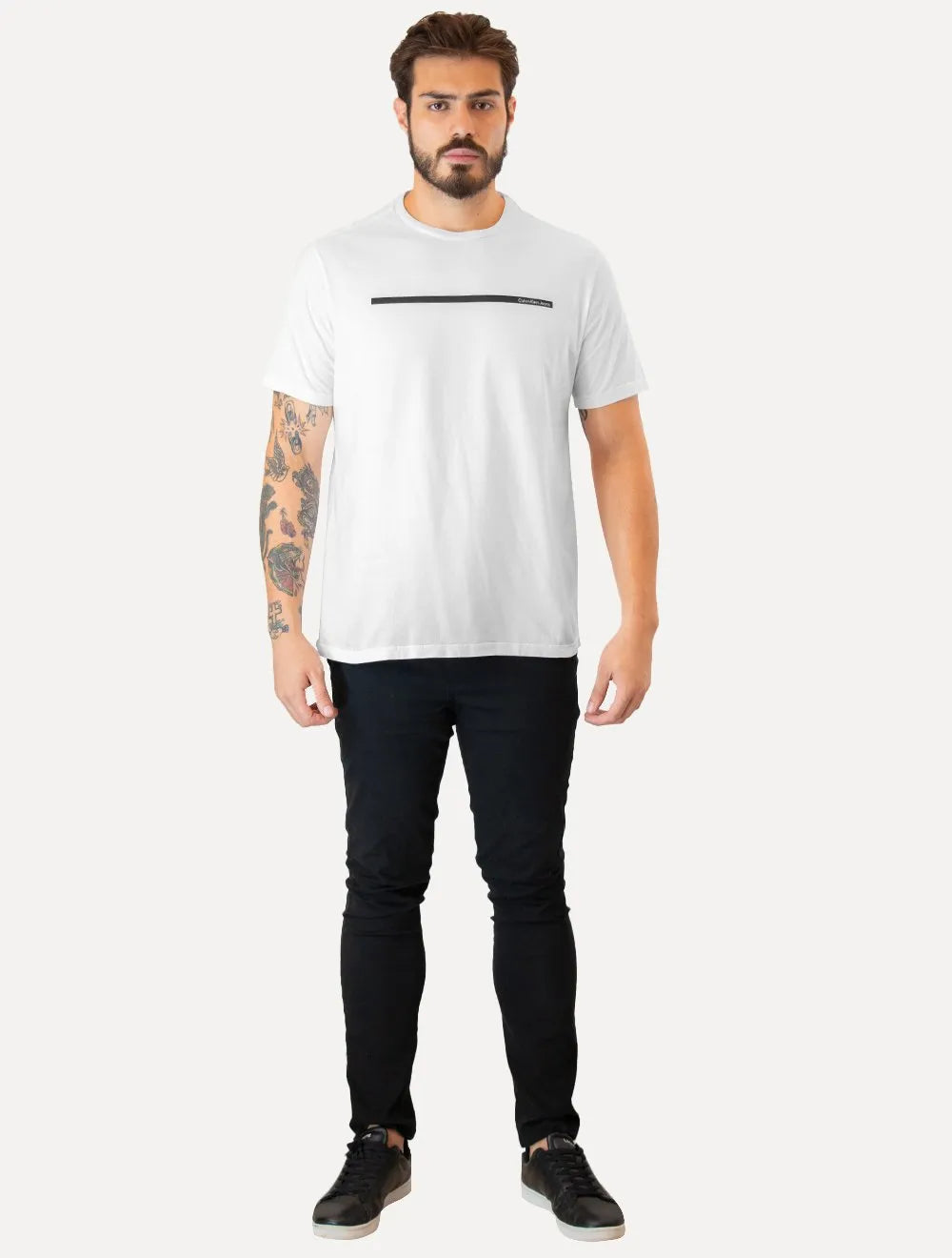 Camiseta Calvin Klein Jeans Masculina Sash Branca