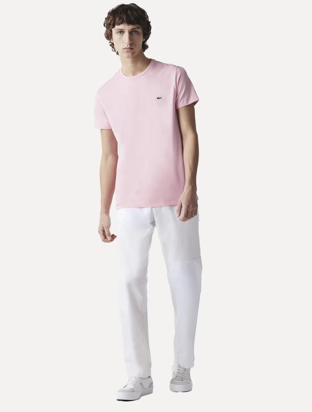 Camiseta Lacoste Masculina Jersey Pima Cotton Rosa Claro