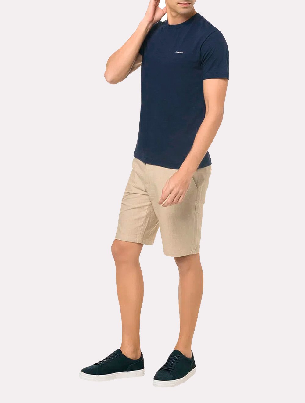 Camiseta Calvin Klein Masculina Flame New Logo Azul Marinho