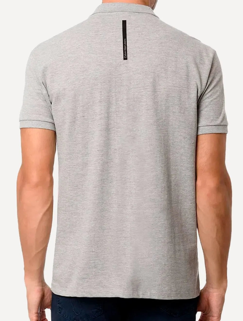 Polo Calvin Klein Jeans Masculina Piquet Regular Re Issue Cinza Mescla
