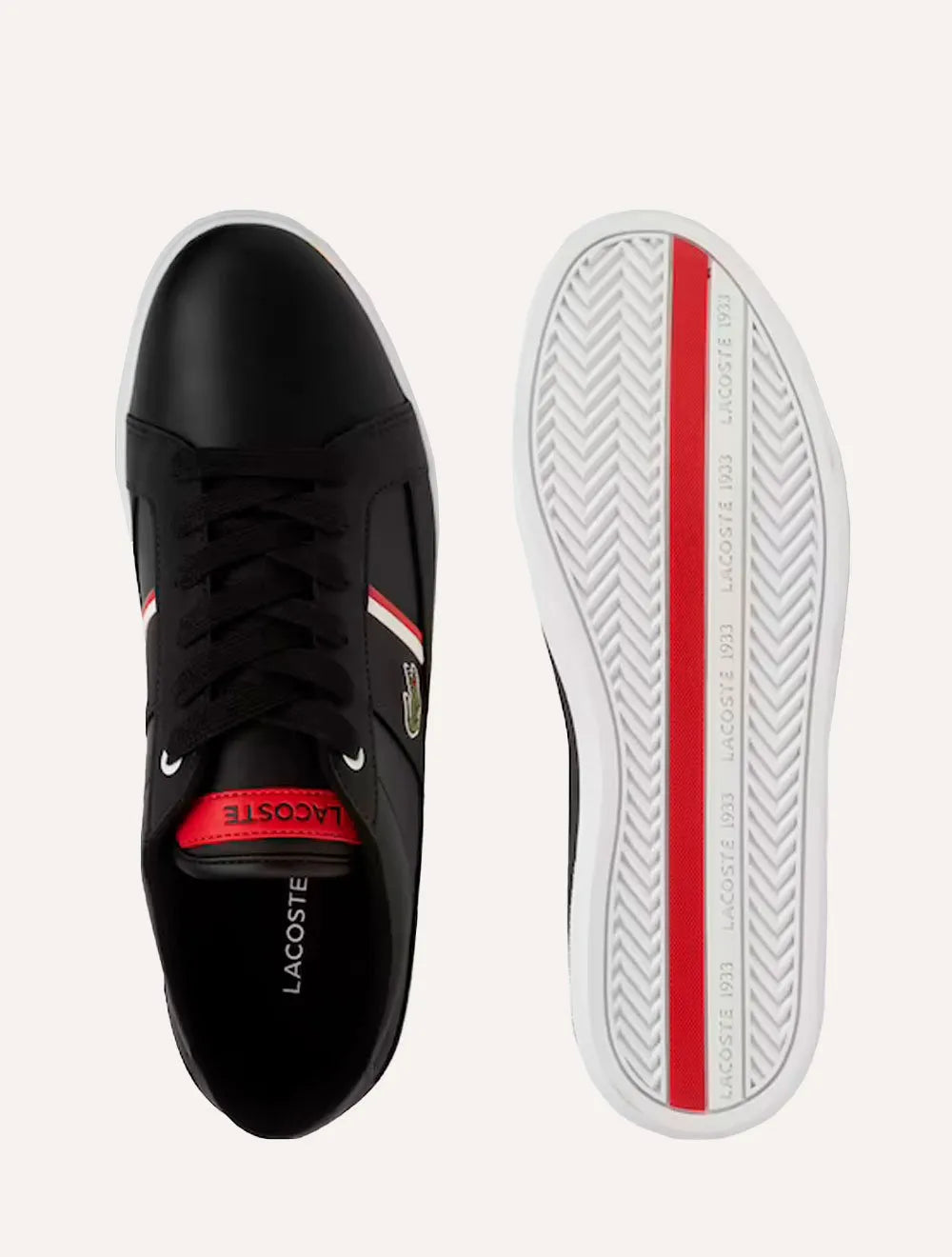 Tênis Lacoste Masculino Europa Blk/Wht Preto/Branco