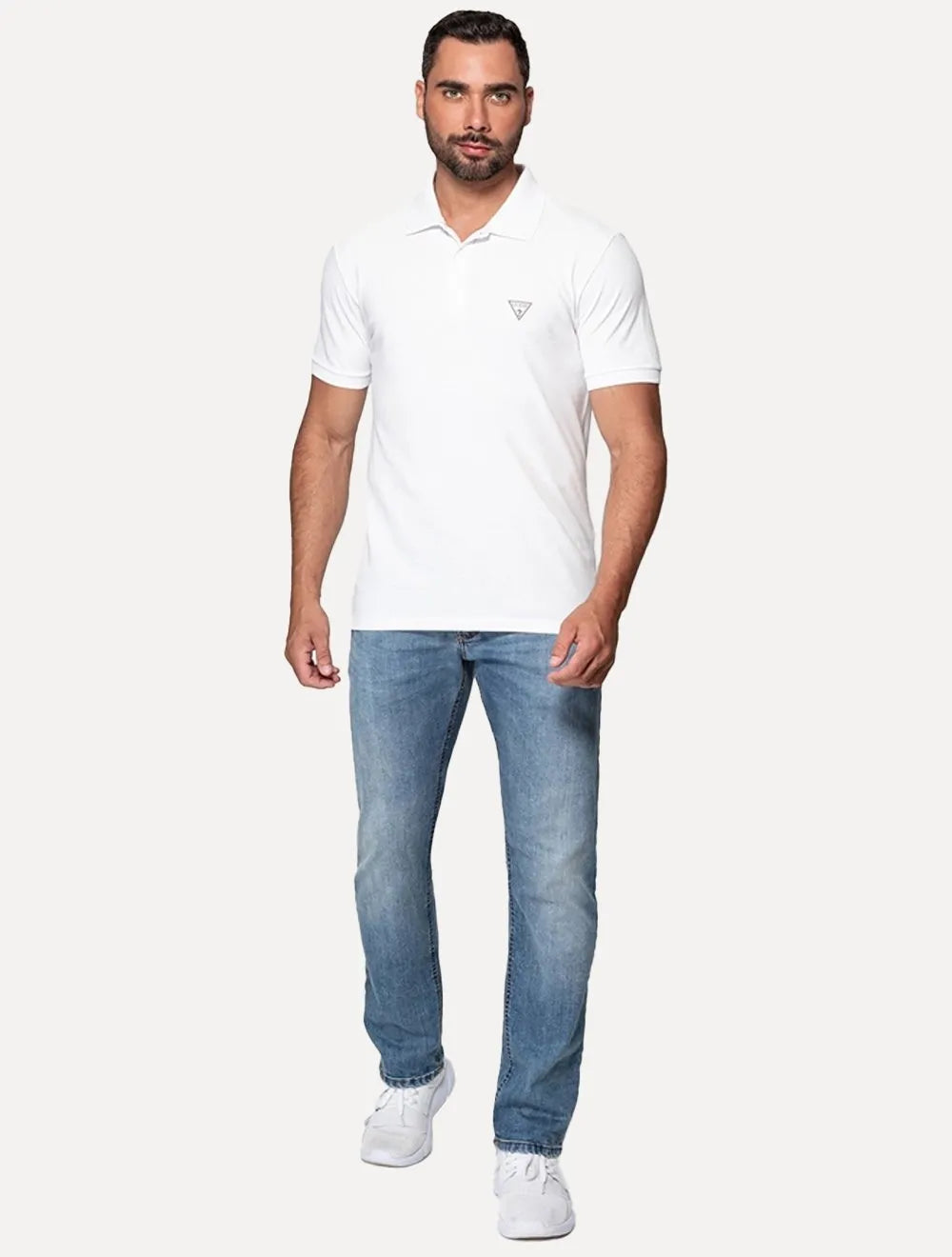 Polo Guess Masculina Piquet Branca