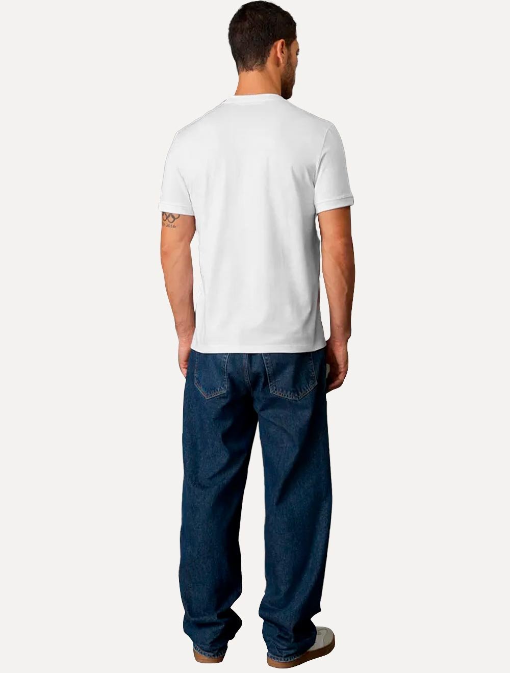 Camiseta Calvin Klein Masculina Malhão Com Punhos Branca