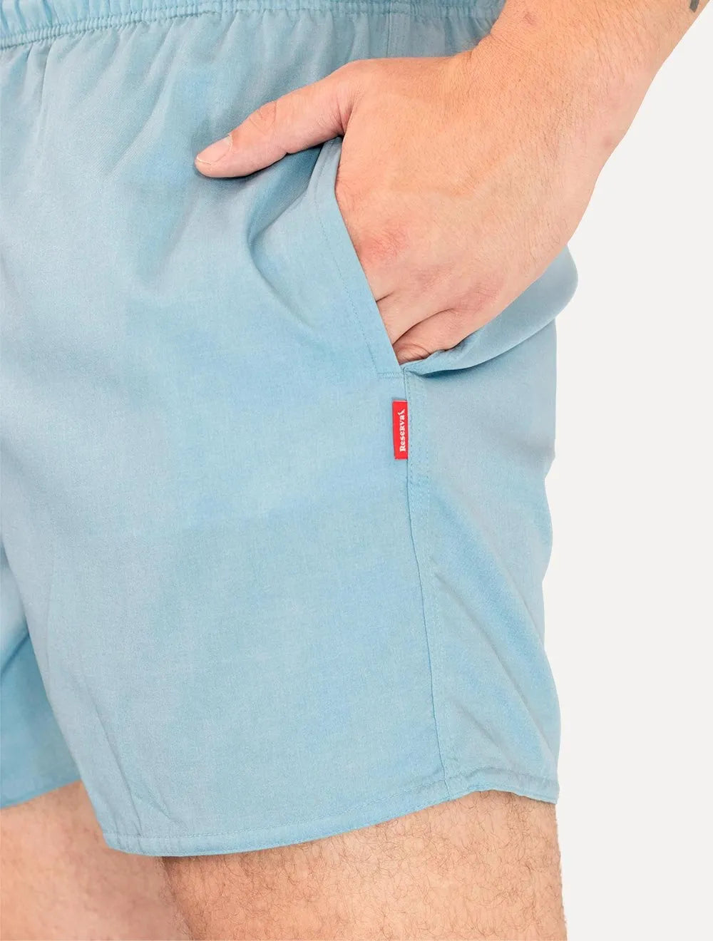 Short Reserva Masculino D'Água Beachwear Texture Azul Claro Mescla