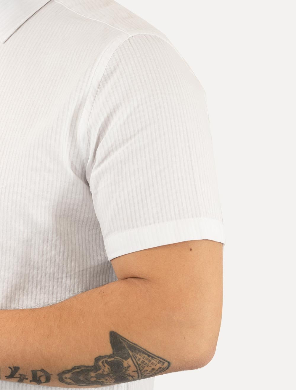 Camisa Aramis Masculina Slim Algodão Textura Listrada Branca