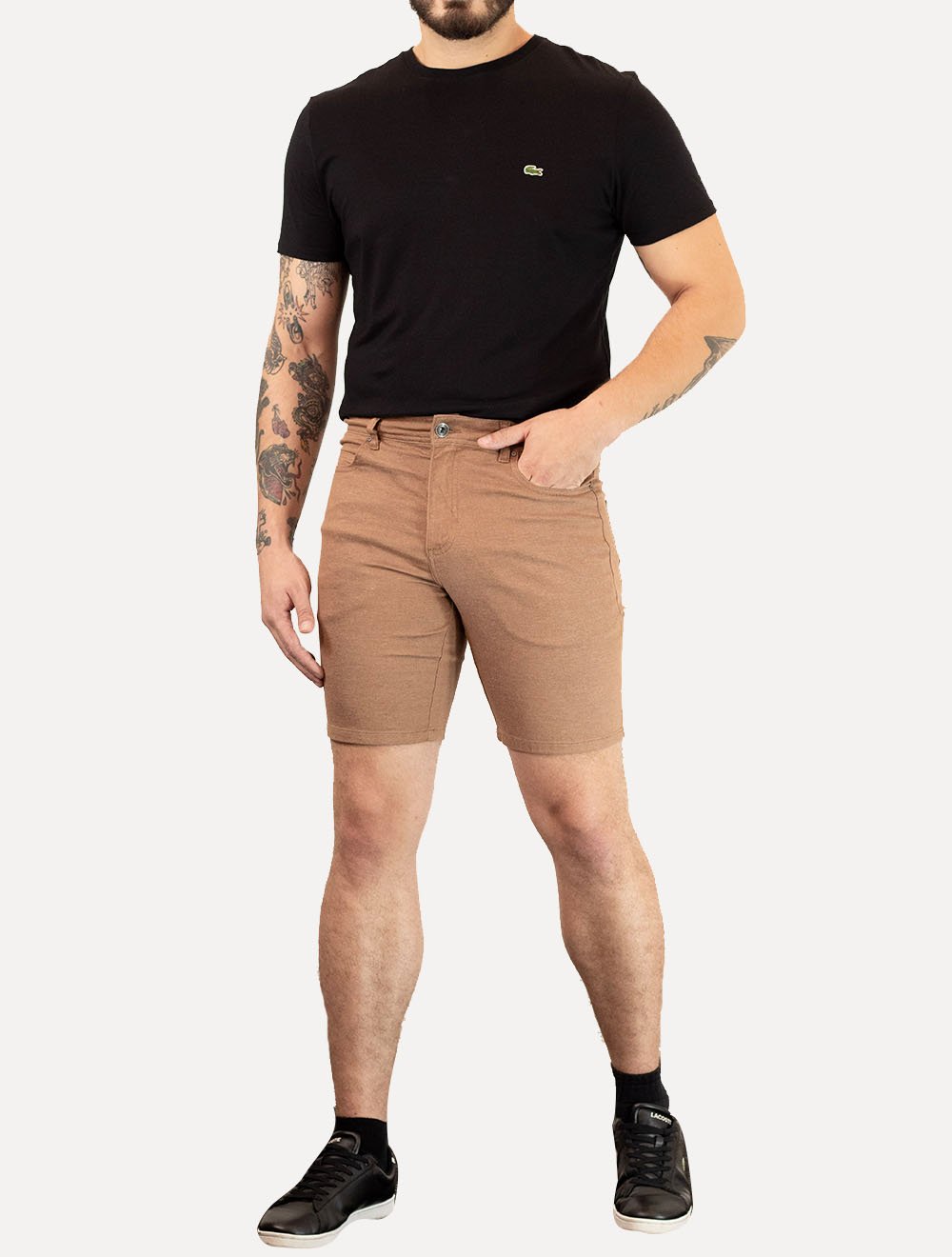 Bermuda Reserva Masculina Sarja Color Silver New Marrom