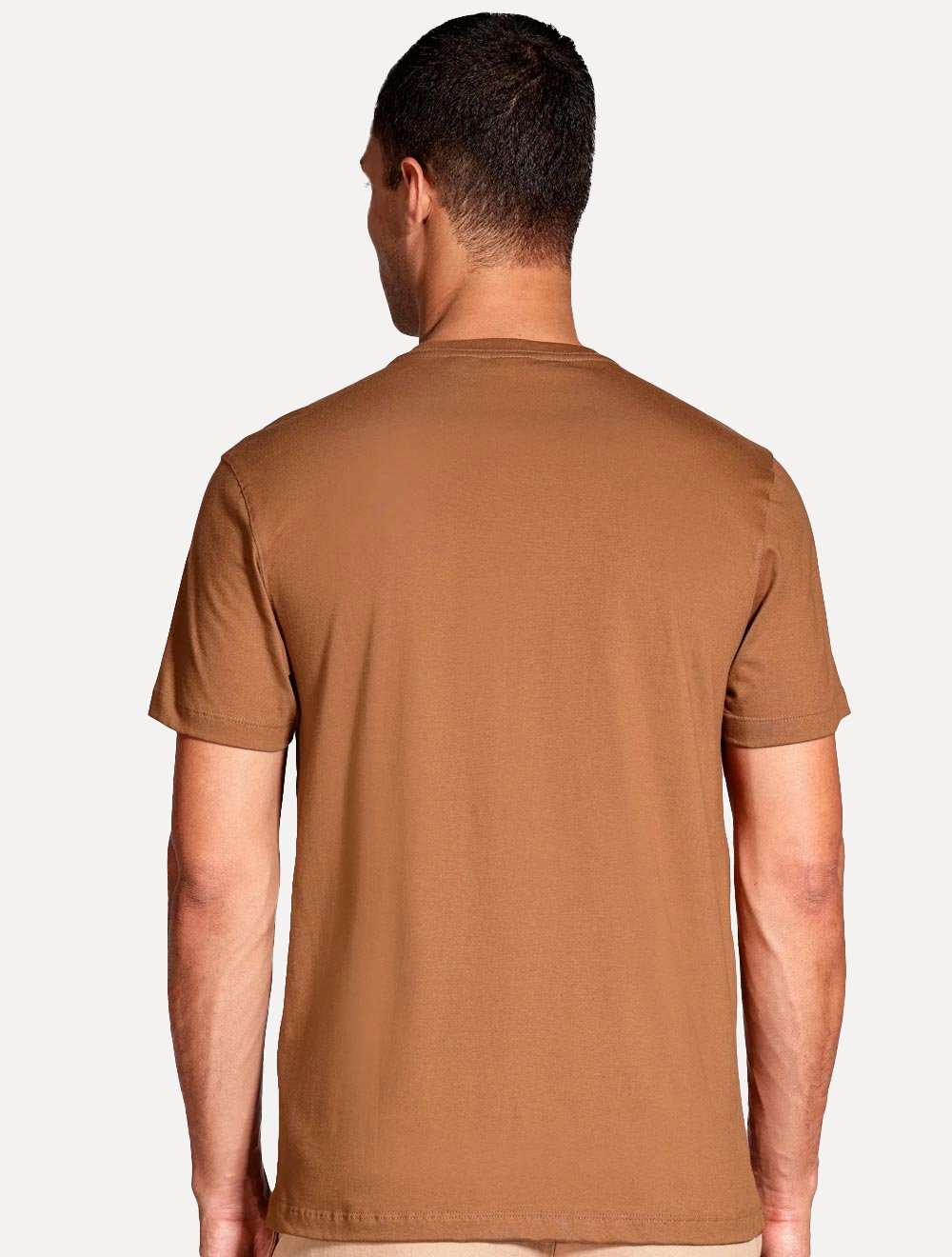 Camiseta Aramis Masculina Basic Lisa Dark Logo Marrom Médio