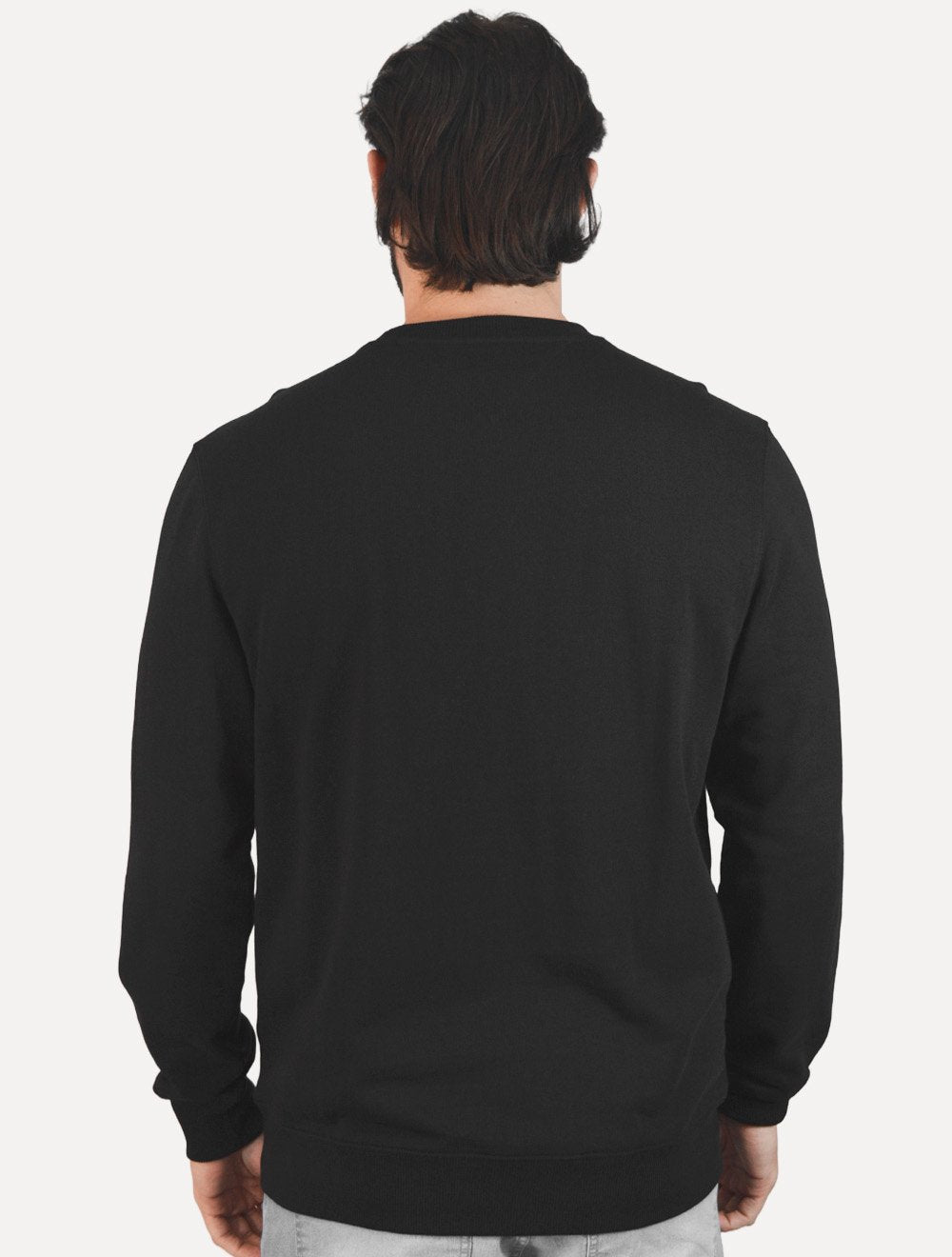 Moletom Tommy Hilfiger Masculino Crewneck Essential Terry Preto