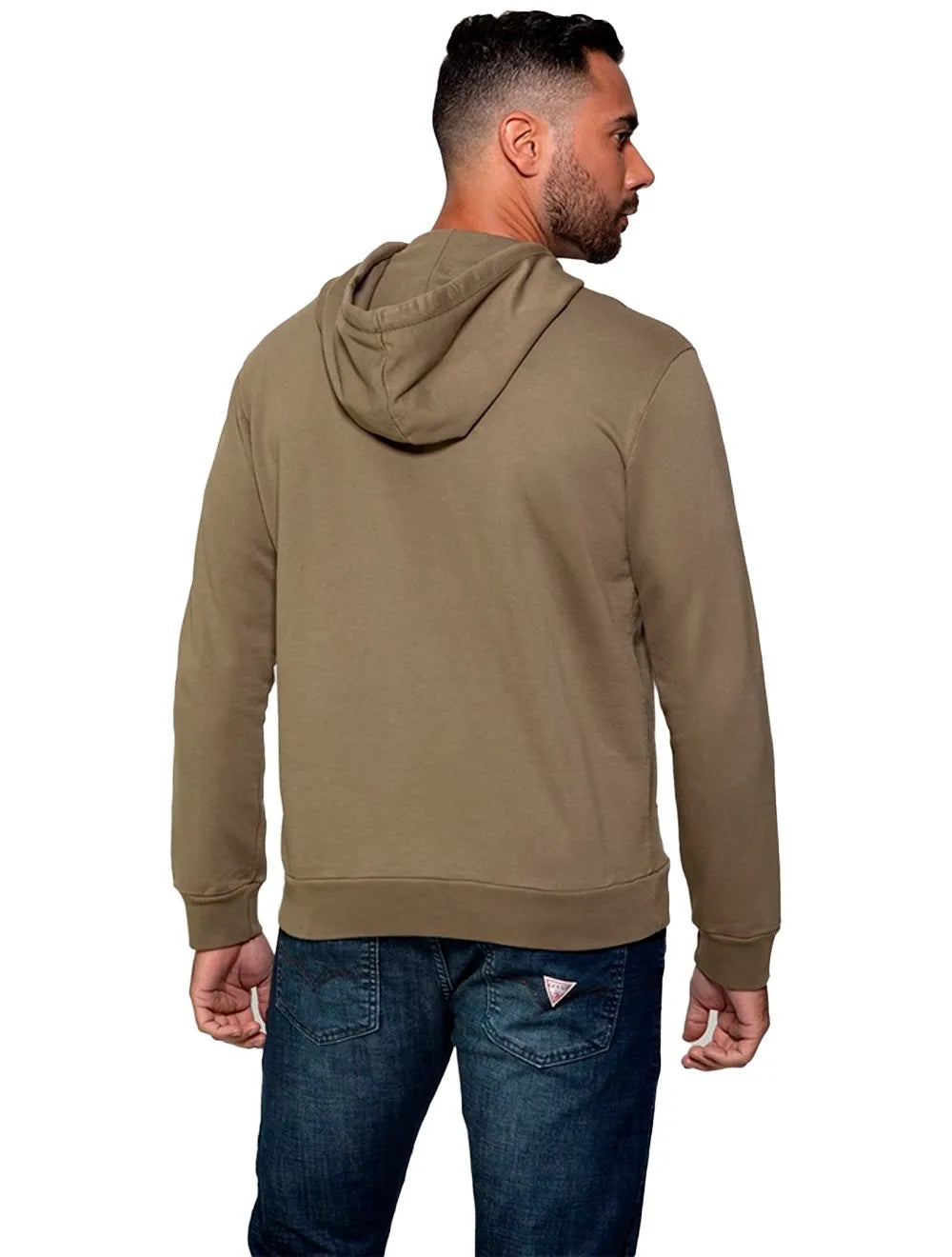 Moletom Guess Masculino Hoodie Small Logo Silk Verde Militar