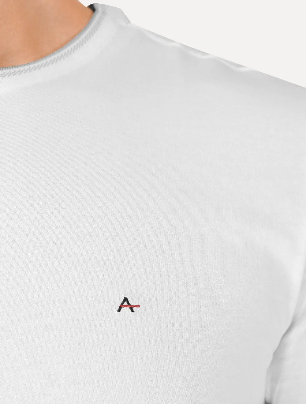 Camiseta Aramis Masculina Grey Friso Gola Branca