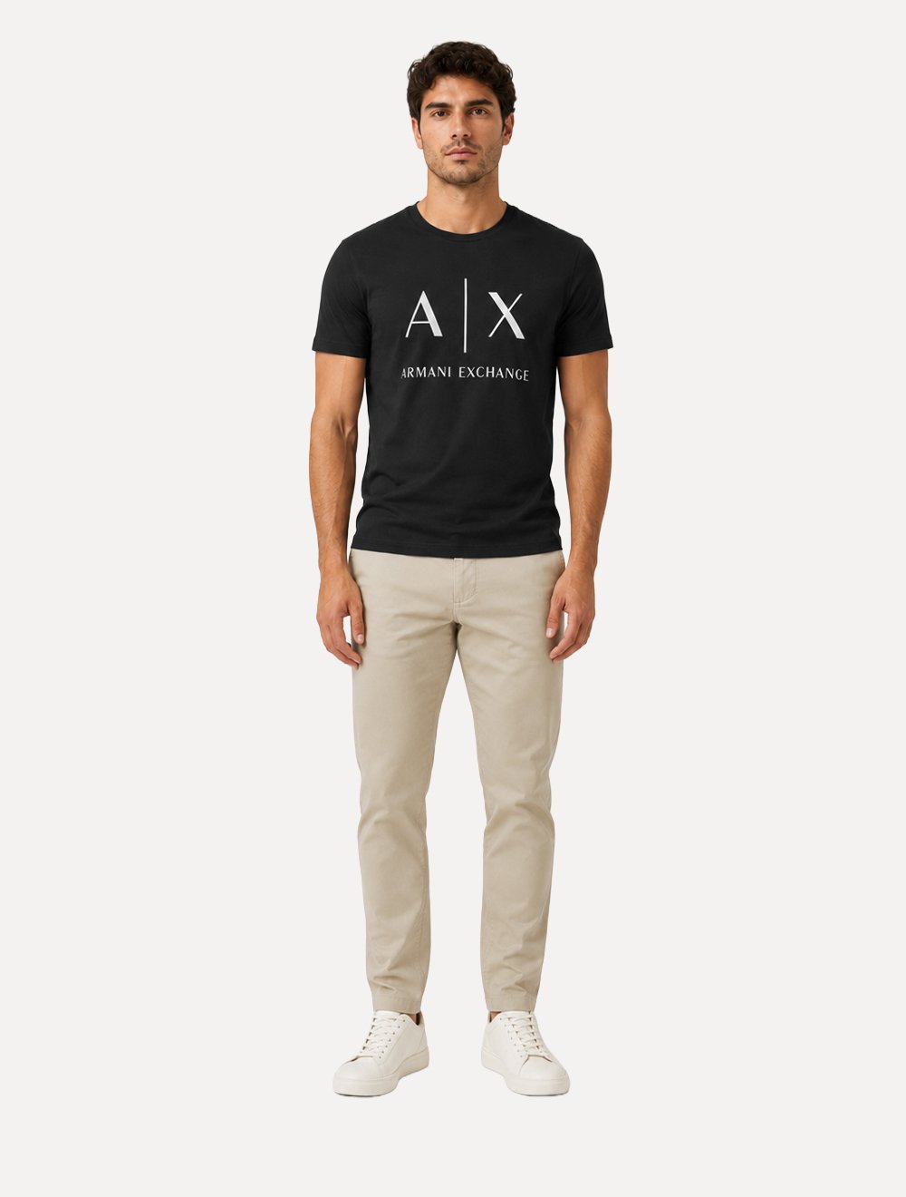 Camiseta Armani Exchange Masculina Slim Fit Big Logo Preta