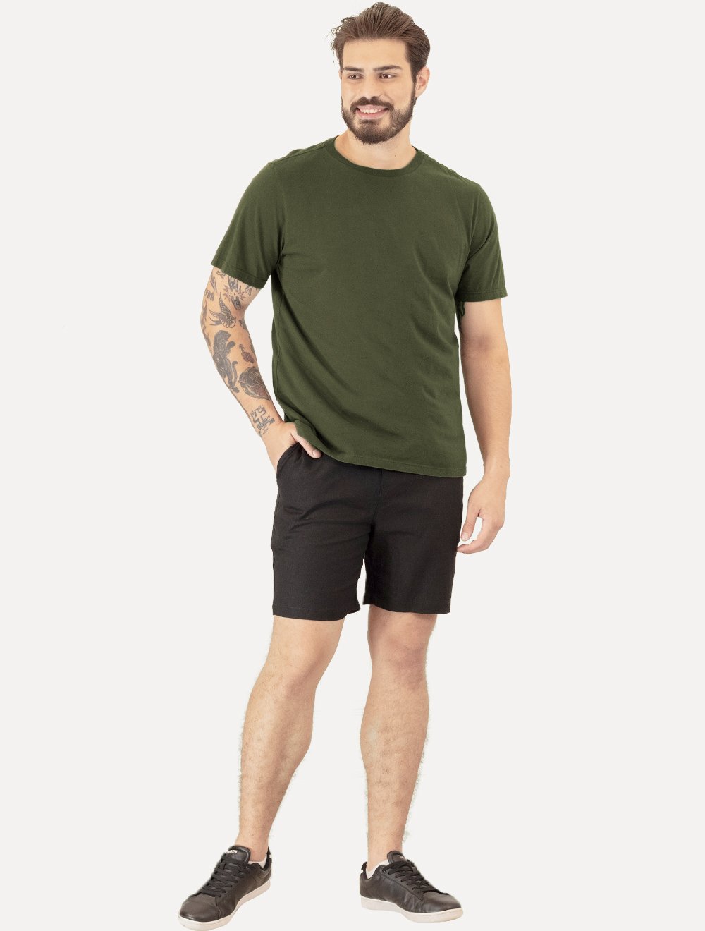 Camiseta Ellus Masculina Cotton Fine Classic Logo Verde Floresta
