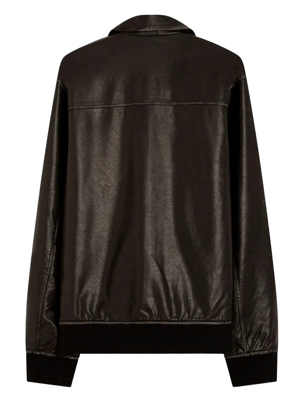 Jaqueta Ellus Masculina PU Leather Washed New Aviator Marrom Café