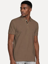 Polo Aramis Masculina Piquet Inner Detail Dark Logo Marrom