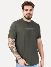 Camiseta Armani Exchange Masculina Milano New York Frontal Logo Verde Musgo