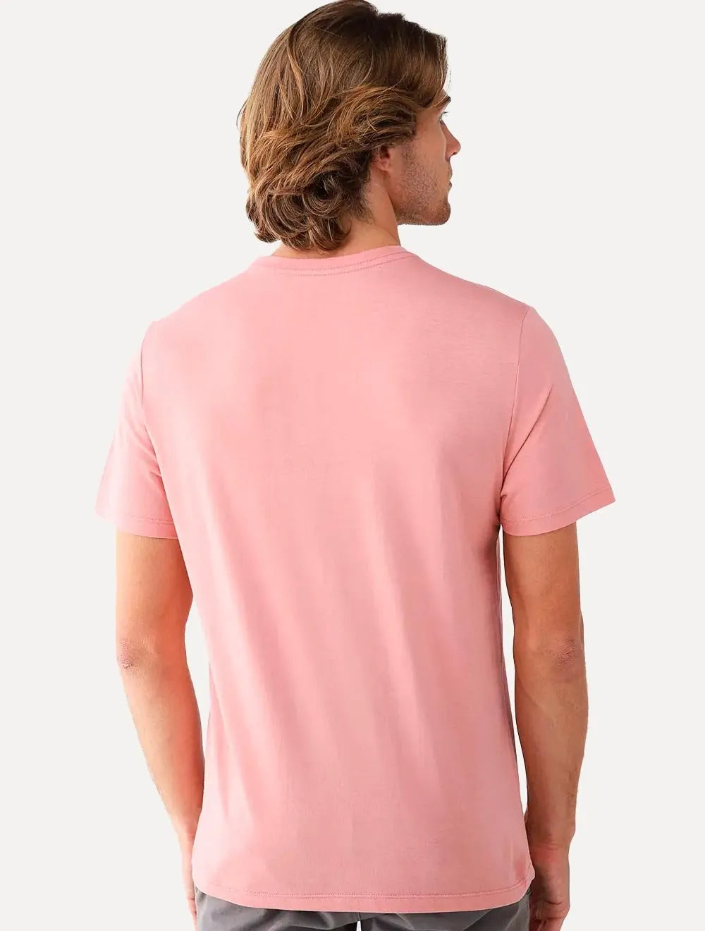 Camiseta Dudalina Masculina Essentials Modal Logo Rosa