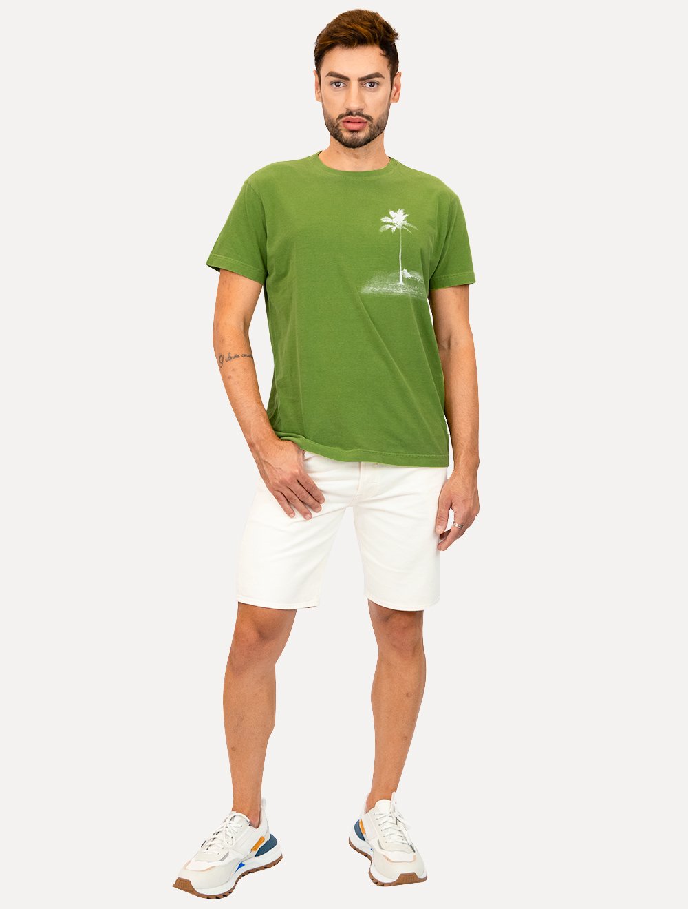 Camiseta Osklen Masculina Regular Stone Rio Postcard Verde