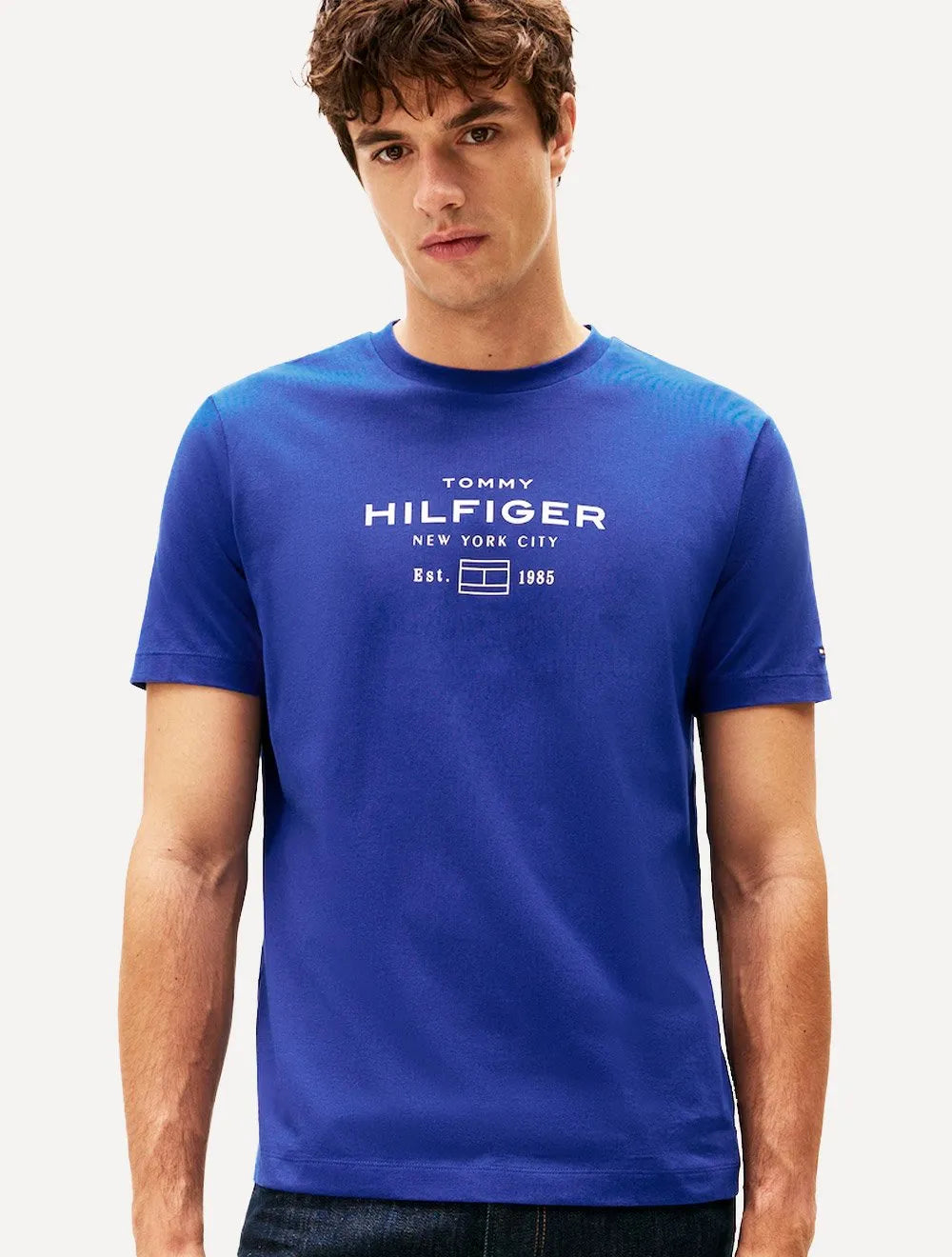 Camiseta Tommy Hilfiger Masculina Center New Stack Azul Royal