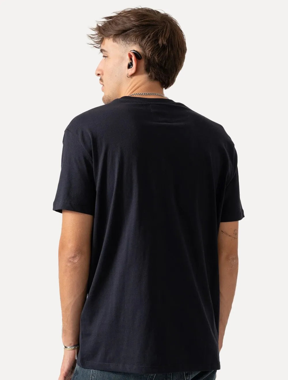 Camiseta Armani Exchange Masculina Embroidery AX Light Logo Azul Marinho