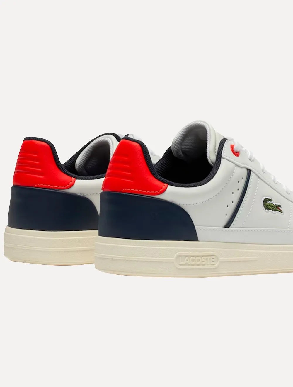 Tênis Lacoste Masculino Couro Europa Pro Leather Red/Wht/Navy Branco