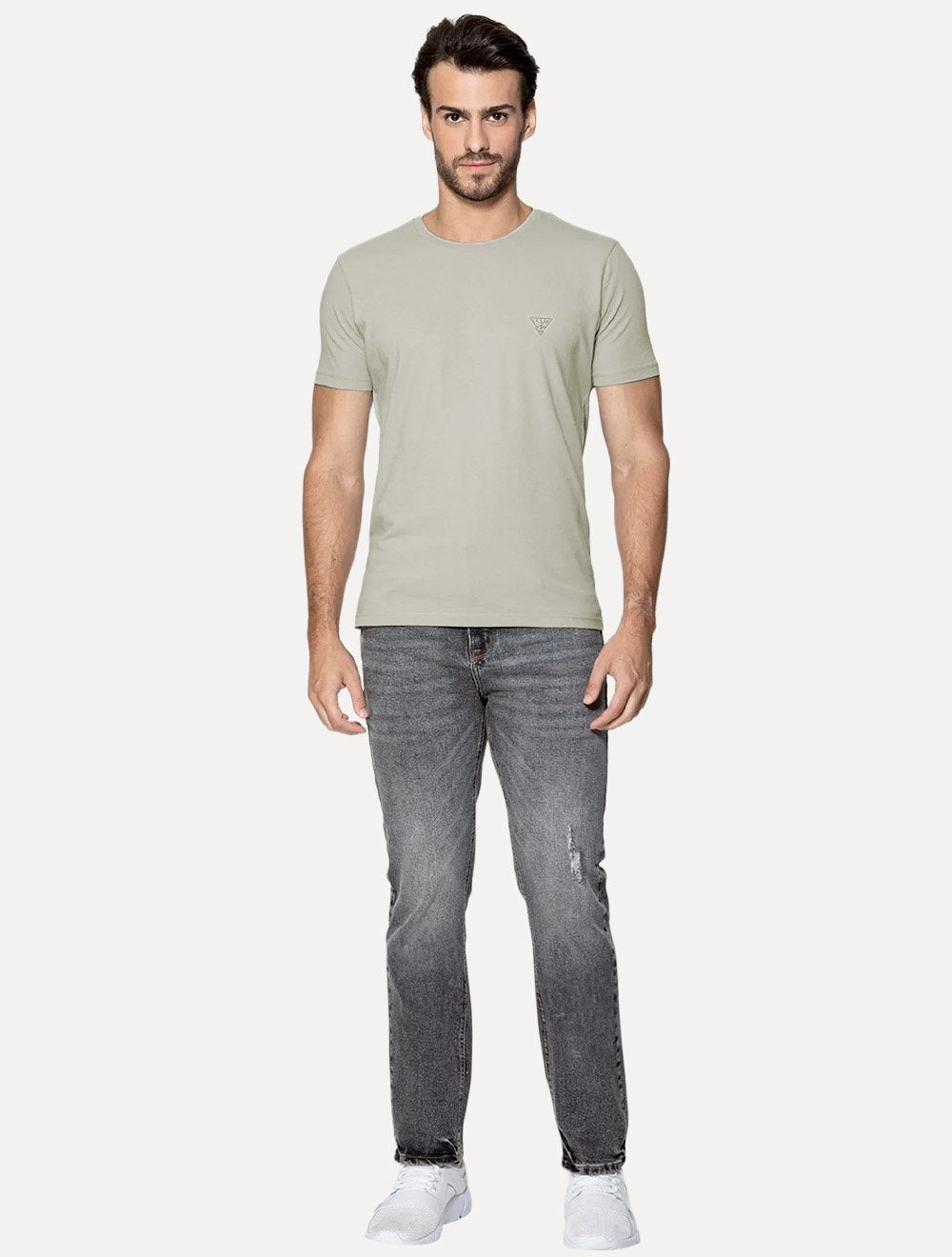 Camiseta Guess Masculina Mini Logo Print Verde Claro