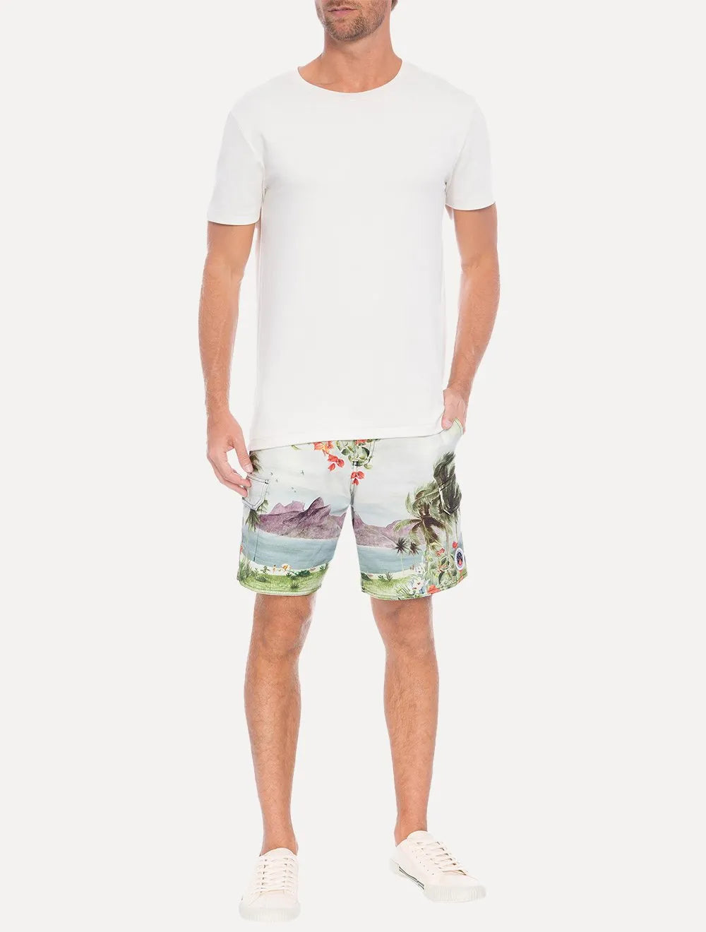 Bermuda Osklen Masculina Sarja Casual RJ Color Off-White