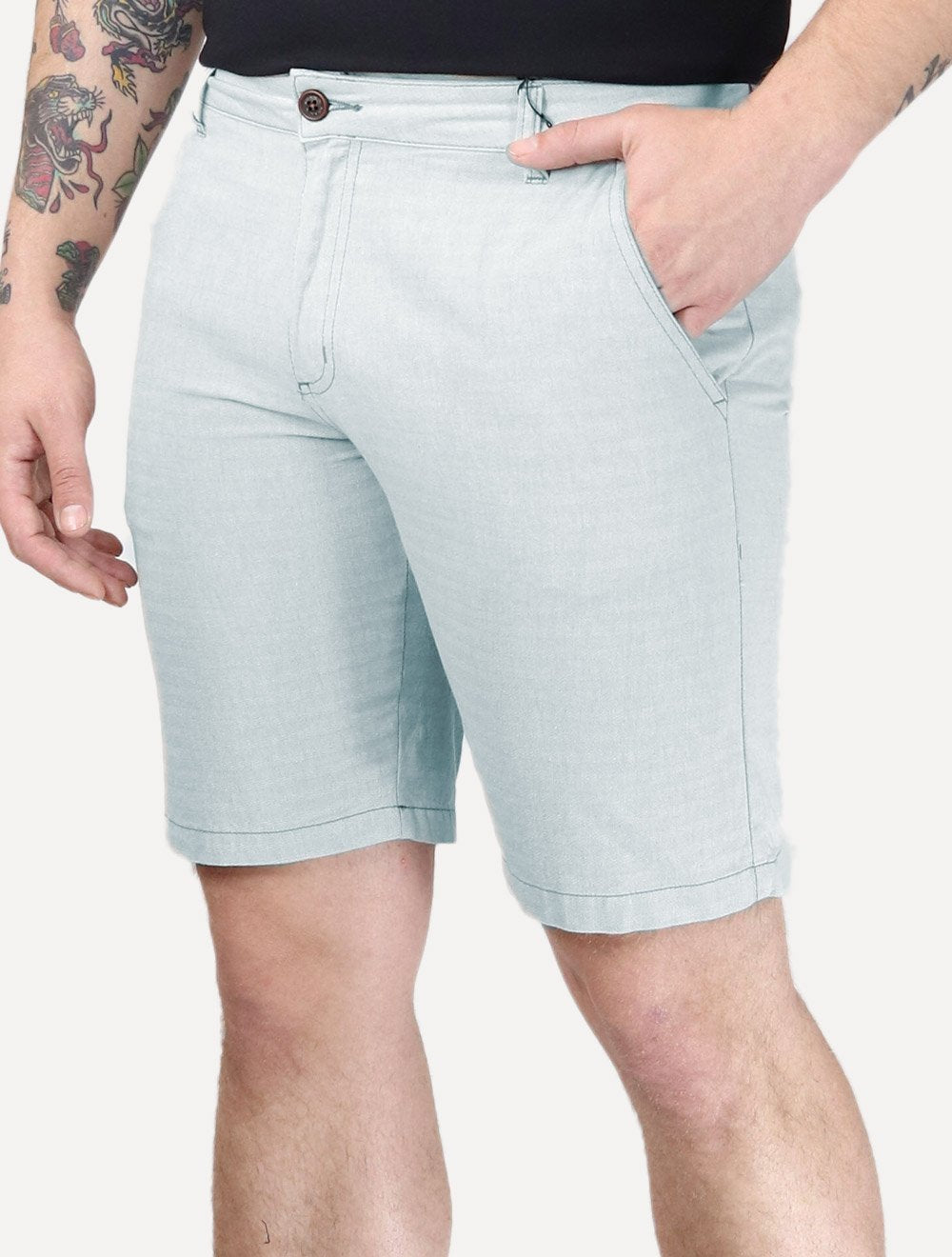 Bermuda Aramis Masculina Chino Fishbone Azul Claro