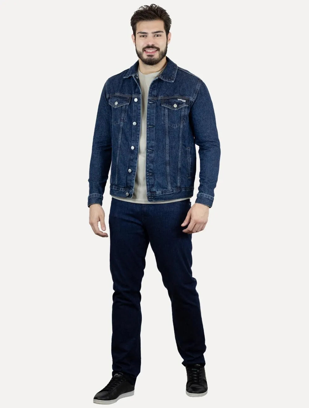Jaqueta Calvin Klein Jeans Trucker Denim Azul Escuro