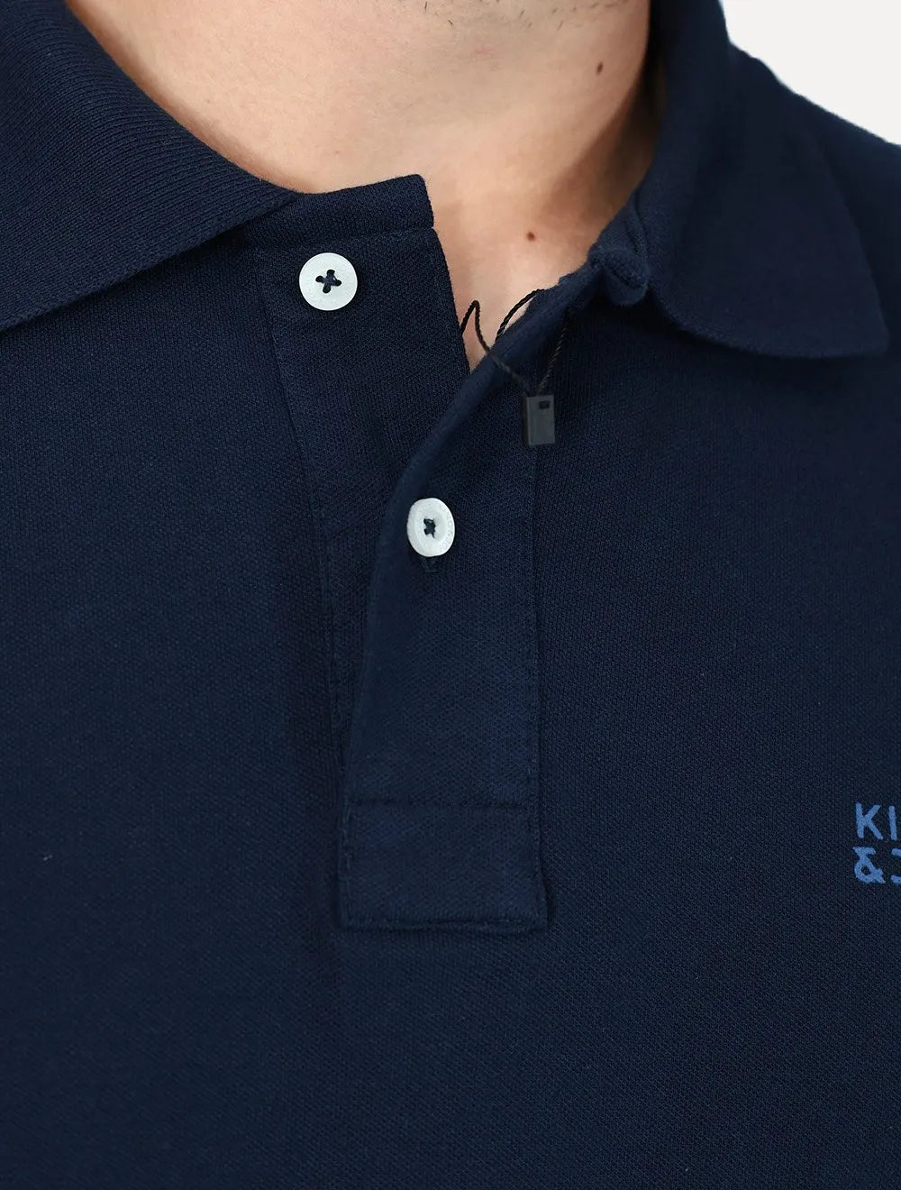 Polo King & Joe Masculina Piquet Logotipo Azul Marinho