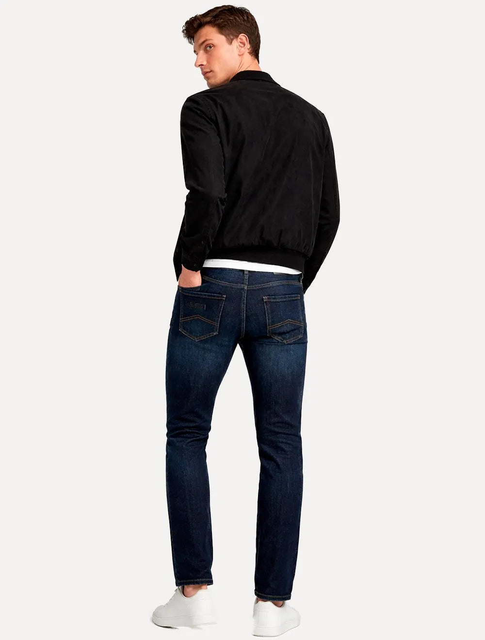 Calça Jeans Armani Exchange Masculina Slim Fit 5 Pockets Azul Escuro