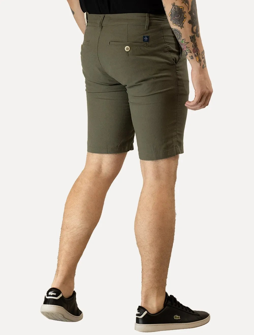 Bermuda Original Penguin Masculina Chino Stretch Linho Verde Escuro