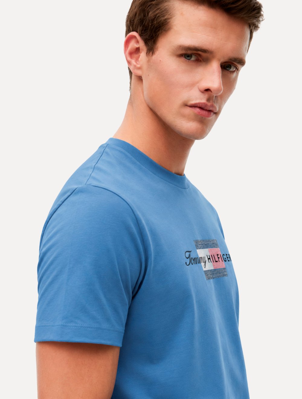 Camiseta Tommy Hilfiger Masculina Brand Love Big Graphic Azul