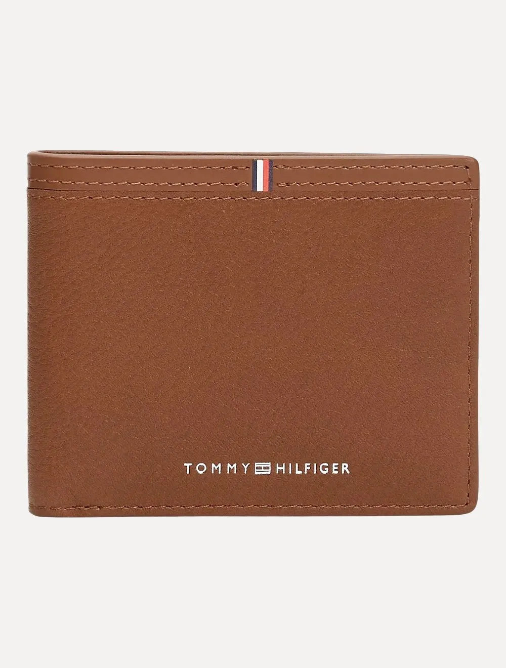 Carteira Tommy Hilfiger Masculina Couro Central Mini Flag Marrom
