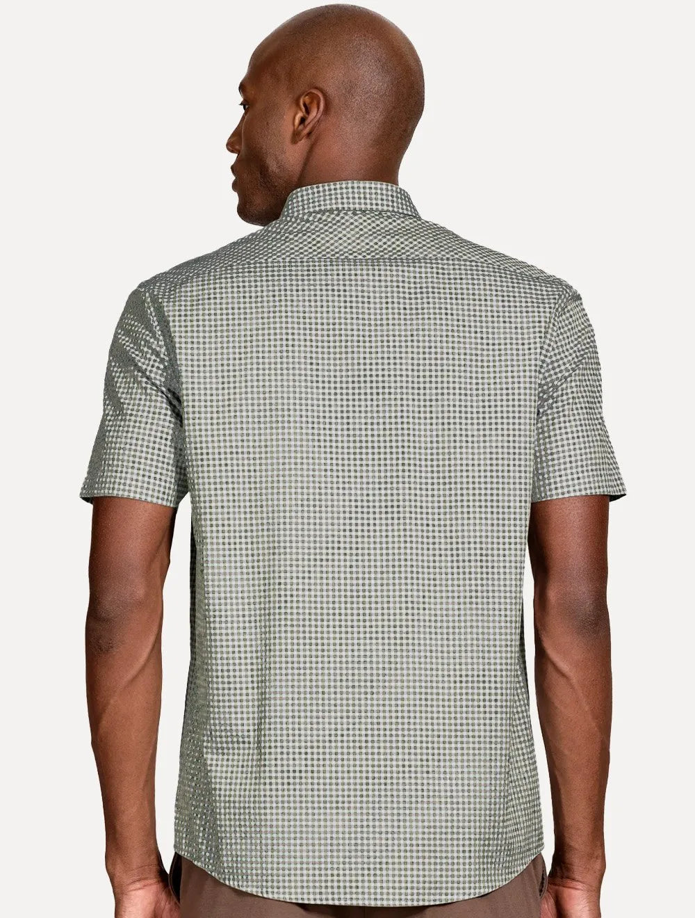 Camisa Aramis Masculina Manga Curta Regular Mini Xadrez Verde/Cinza
