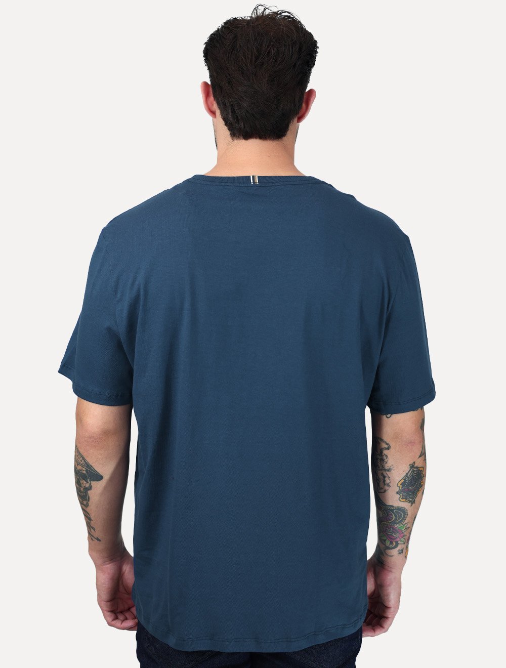 Camiseta Individual Masculina Comfort Relevo Silk Logo Azul Marinho